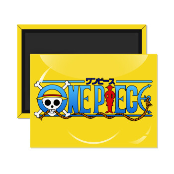 Onepiece logo, Ορθογώνιο μαγνητάκι ψυγείου διάστασης 9x6cm