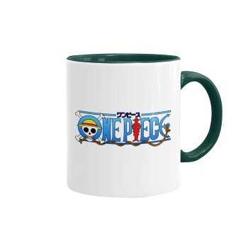 Onepiece logo, Mug colored green, ceramic, 330ml