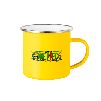 Onepiece logo, Yellow Enamel Metallic Cup 360ml