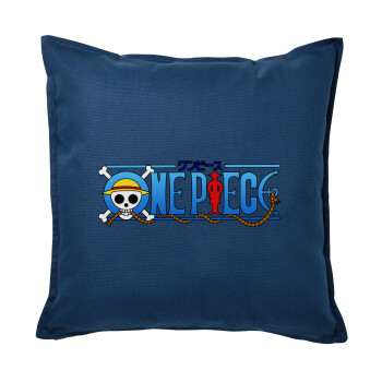 Onepiece logo, Sofa cushion Blue 50x50cm includes filling