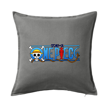 Onepiece logo, Sofa cushion Grey 50x50cm includes filling