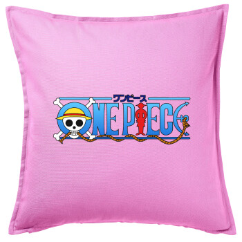 Onepiece logo, Sofa cushion Pink 50x50cm includes filling