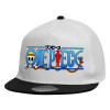 Child's Flat Snapback Hat, White (100% COTTON, CHILDREN'S, UNISEX, ONE SIZE)