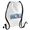 Backpack pouch GYMBAG white, with pocket (40x48cm) & thick cords