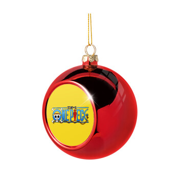 Onepiece logo, Χριστουγεννιάτικη μπάλα δένδρου Κόκκινη 8cm