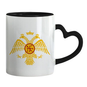 Byzantine Empire, Mug heart black handle, ceramic, 330ml