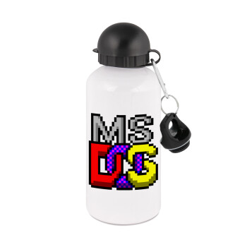 MsDos, Metal water bottle, White, aluminum 500ml