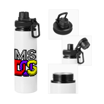 MsDos, Metal water bottle with safety cap, aluminum 850ml