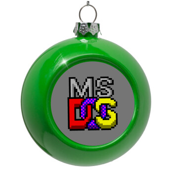 MsDos, Green Christmas tree ornament bauble 8cm