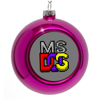 MsDos, Purple Christmas tree ornament bauble 8cm