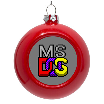 MsDos, Red Christmas tree ornament bauble 8cm