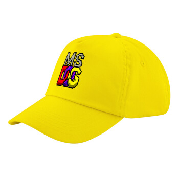 MsDos, Child's Baseball Cap, 100% Cotton Twill, Yellow (COTTON, CHILD, UNISEX, ONE SIZE)