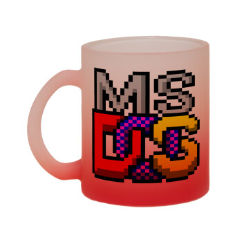MsDos, Κούπα γυάλινη δίχρωμη με βάση το κόκκινο ματ, 330ml