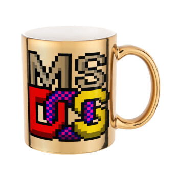 MsDos, Mug ceramic, gold mirror, 330ml