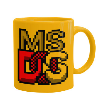 MsDos, Κούπα, κεραμική κίτρινη, 330ml