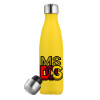 Yellow Stainless Steel Metallic Thermos, double-walled, 500ml