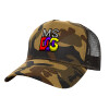 Adult Structured Trucker Hat, with Mesh, (Camouflage) Army (100% COTTON, ADULT, UNISEX, ONE SIZE)