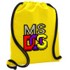 Backpack pouch GYMBAG Yellow, with pocket (40x48cm) & thick cords