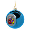 Blue Christmas tree ball ornament 8cm