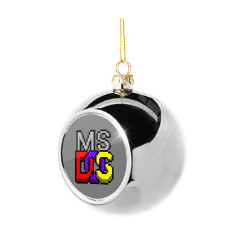 MsDos, Silver 8cm Christmas tree ball ornament