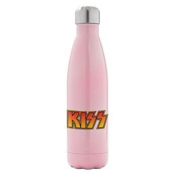 KISS, Μεταλλικό παγούρι θερμός Ροζ Ιριδίζον (Stainless steel), διπλού τοιχώματος, 500ml