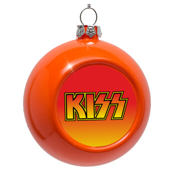 KISS, Orange Christmas tree ornament bauble 8cm