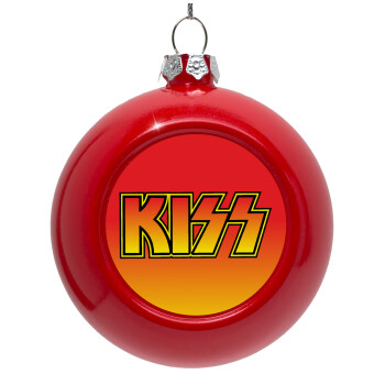 KISS, Red Christmas tree ornament bauble 8cm