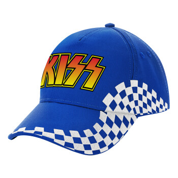 KISS, Adult Ultimate BLUE RACING Cap, (100% COTTON DRILL, ADULT, UNISEX, ONE SIZE)