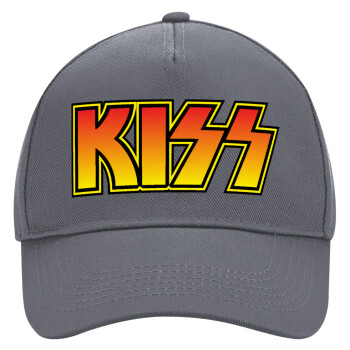 KISS, Ultimate Adult Hat Grey, (100% COTTON DRILL, ADULT, UNISEX, ONE SIZE)