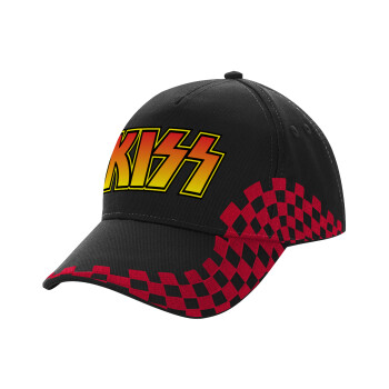 KISS, Adult Cap RACING Ultimate Black/Red, (100% COTTON DRILL, ADULT, UNISEX, ONE SIZE)