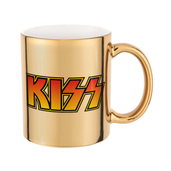 KISS, Mug ceramic, gold mirror, 330ml
