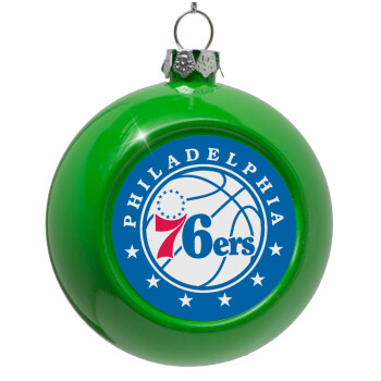 Philadelphia 76ers, Green Christmas tree ornament bauble 8cm