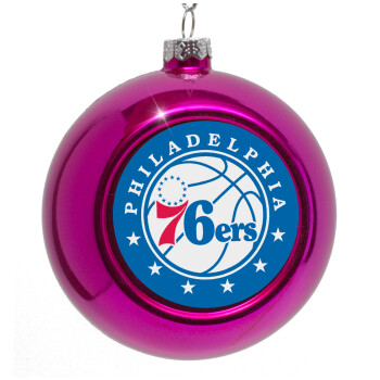 Philadelphia 76ers, Purple Christmas tree ornament bauble 8cm