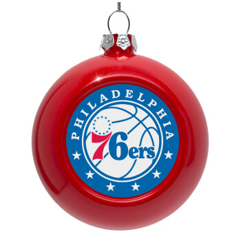 Philadelphia 76ers, Red Christmas tree ornament bauble 8cm