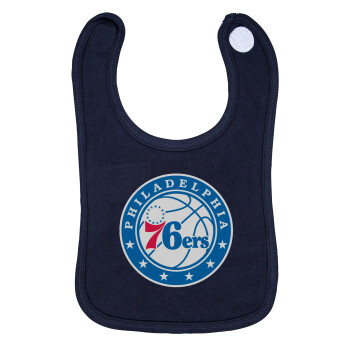 Philadelphia 76ers, Σαλιάρα με Σκρατς 100% Organic Cotton Μπλε (0-18 months)