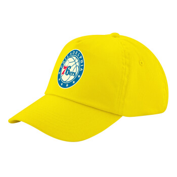 Philadelphia 76ers, Child's Baseball Cap, 100% Cotton Twill, Yellow (COTTON, CHILD, UNISEX, ONE SIZE)