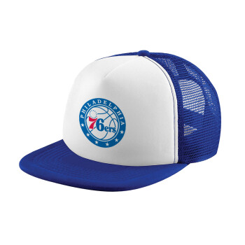 Philadelphia 76ers, Καπέλο παιδικό Soft Trucker με Δίχτυ ΜΠΛΕ/ΛΕΥΚΟ (POLYESTER, ΠΑΙΔΙΚΟ, ONE SIZE)