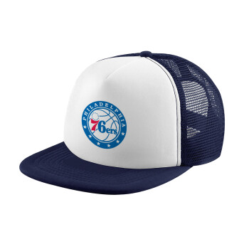 Philadelphia 76ers, Καπέλο Ενηλίκων Soft Trucker με Δίχτυ Dark Blue/White (POLYESTER, ΕΝΗΛΙΚΩΝ, UNISEX, ONE SIZE)