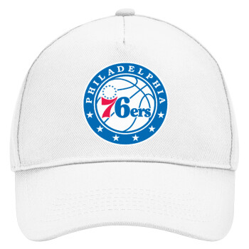 Philadelphia 76ers, Καπέλο Ενηλίκων Baseball, Drill, Λευκό (100% ΒΑΜΒΑΚΕΡΟ, ΕΝΗΛΙΚΩΝ, UNISEX, ONE SIZE)