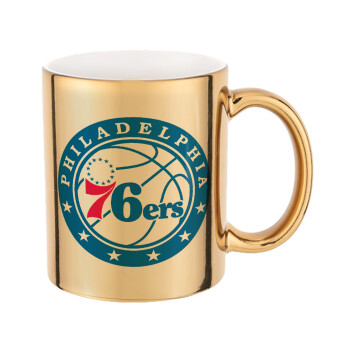 Philadelphia 76ers, Mug ceramic, gold mirror, 330ml