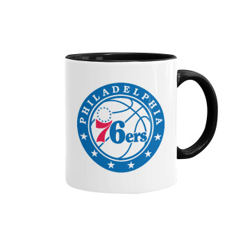Philadelphia 76ers, Mug colored black, ceramic, 330ml