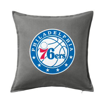 Philadelphia 76ers, Μαξιλάρι καναπέ Γκρι 100% βαμβάκι, περιέχεται το γέμισμα (50x50cm)