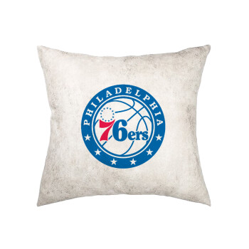 Philadelphia 76ers, Μαξιλάρι καναπέ Δερματίνη Γκρι 40x40cm με γέμισμα