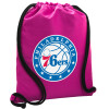 Backpack pouch GYMBAG Fuchsia, with pocket (40x48cm) & thick cords