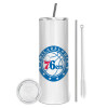 Tumbler stainless steel 600ml, with metal straw & cleaning brush