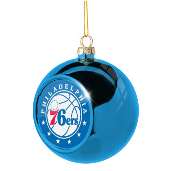 Philadelphia 76ers, Blue Christmas tree ball ornament 8cm