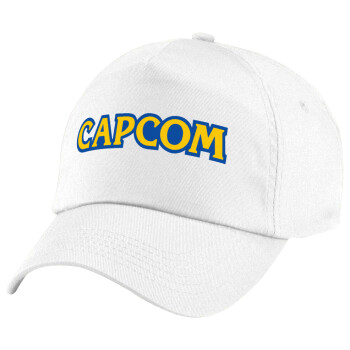 Capcom, Children's Baseball Cap, 100% Cotton Twill, White (COTTON, CHILDREN'S, UNISEX, ONE SIZE)