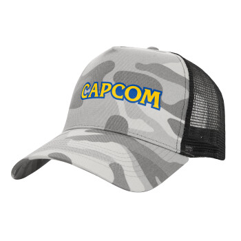 Capcom, Adult Structured Trucker Hat, with Mesh, (Camouflage) Army Camo (100% COTTON, ADULT, UNISEX, ONE SIZE)