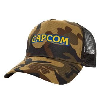 Capcom, Adult Structured Trucker Hat, with Mesh, (Camouflage) Army (100% COTTON, ADULT, UNISEX, ONE SIZE)