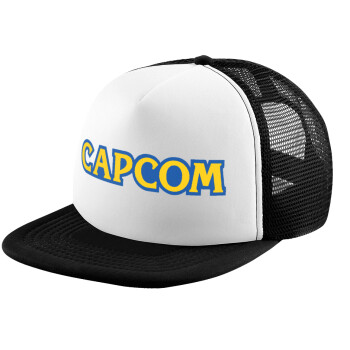 Capcom, Adult Soft Trucker Hat with Black/White Mesh (POLYESTER, ADULT, UNISEX, ONE SIZE)